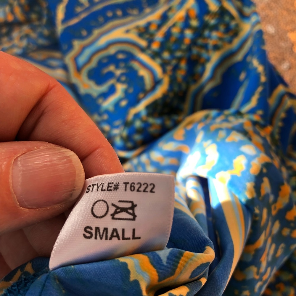 GLAM Blue Multicolor Paisley Top - Picture 7 of 8